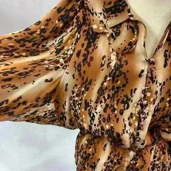 Parker Womens Top Blouse Black brown Size Small winged sleeves - Picture 3 of 6